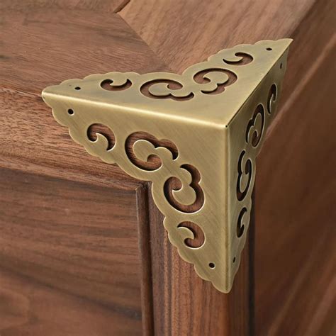 wood box with metal edges|metal corners for wooden box.